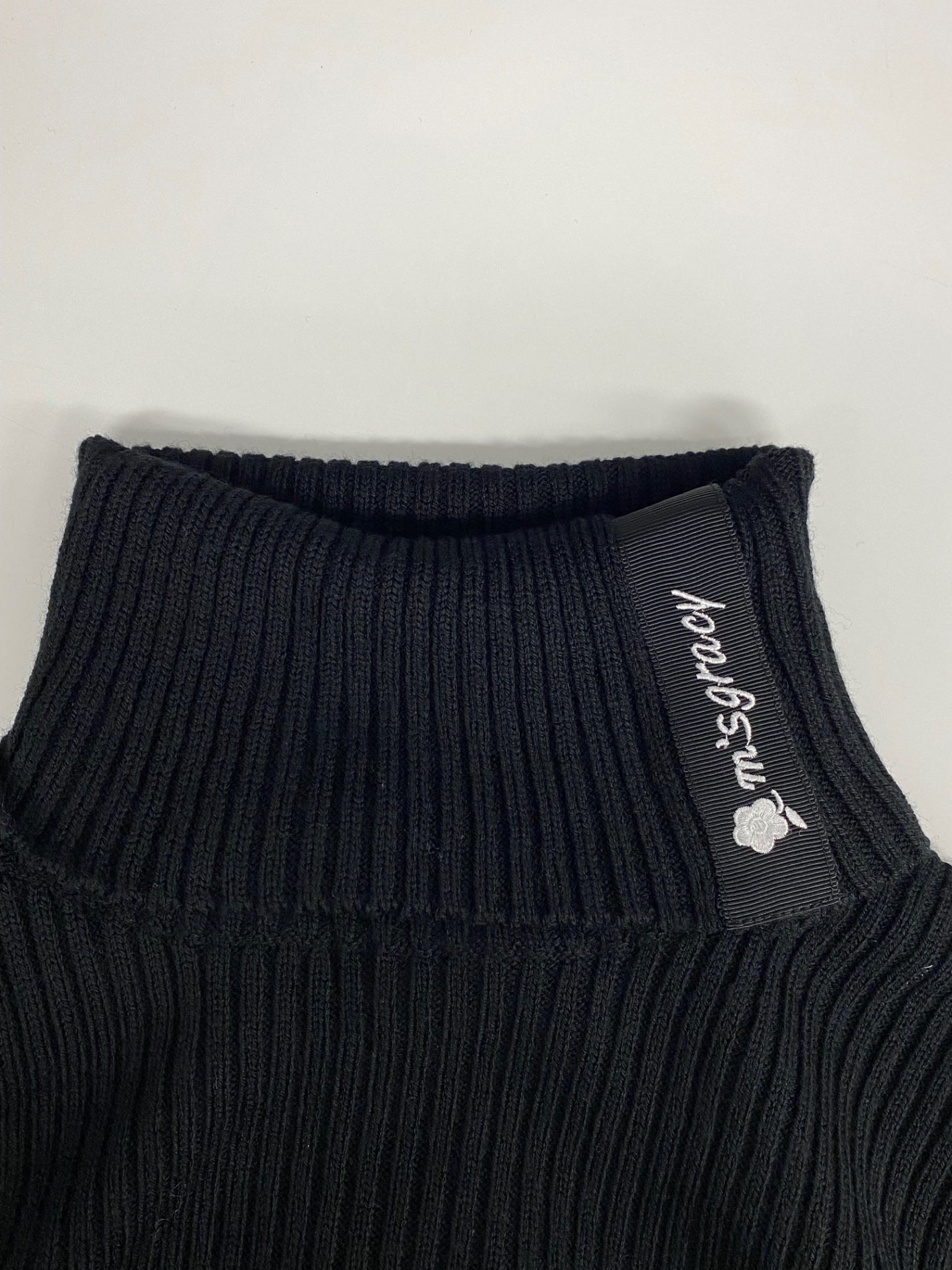 エムズグレイシー 418611 ニット 40 ブラック ロゴ 刺繍 タートル IT5K2GK1K0YD