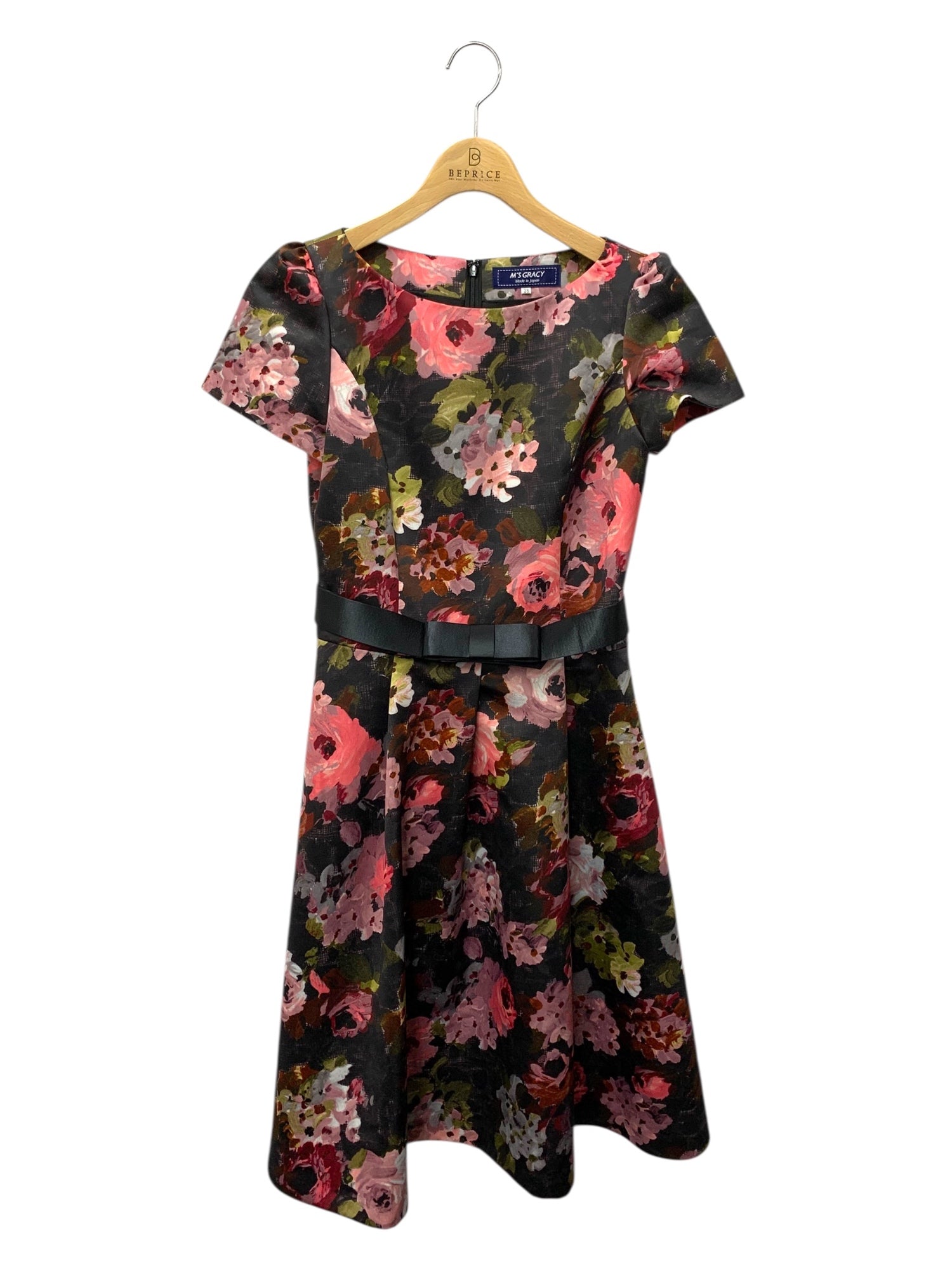 ✨極美品✨エムズグレイシー　ワンピース　ドレス　新タグ　花柄　光沢　パフスリーブ M'S GRACY 2023 Early Autumn Collection | msgracy