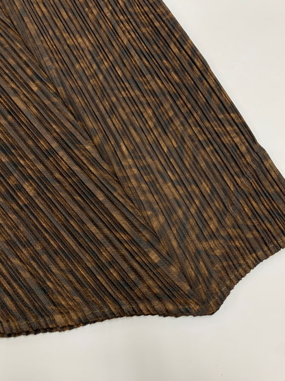 プリーツプリーズイッセイミヤケ PP43-JF962 パンツ 3 ブラウン 総柄 プリーツ ITDS6AXWAYMA