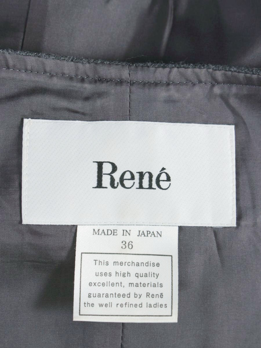 ルネ 6046090 ワンピース 36 グレー フロントジップ ウール混 ITWD3XAH9TZS