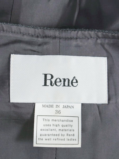 ルネ 6046090 ワンピース 36 グレー フロントジップ ウール混 ITWD3XAH9TZS