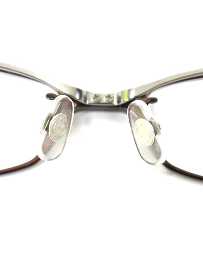 ハマモト HT-056 メガネ ブラウン/シルバー コンビフレーム スクエア ITCCY53M4KVK