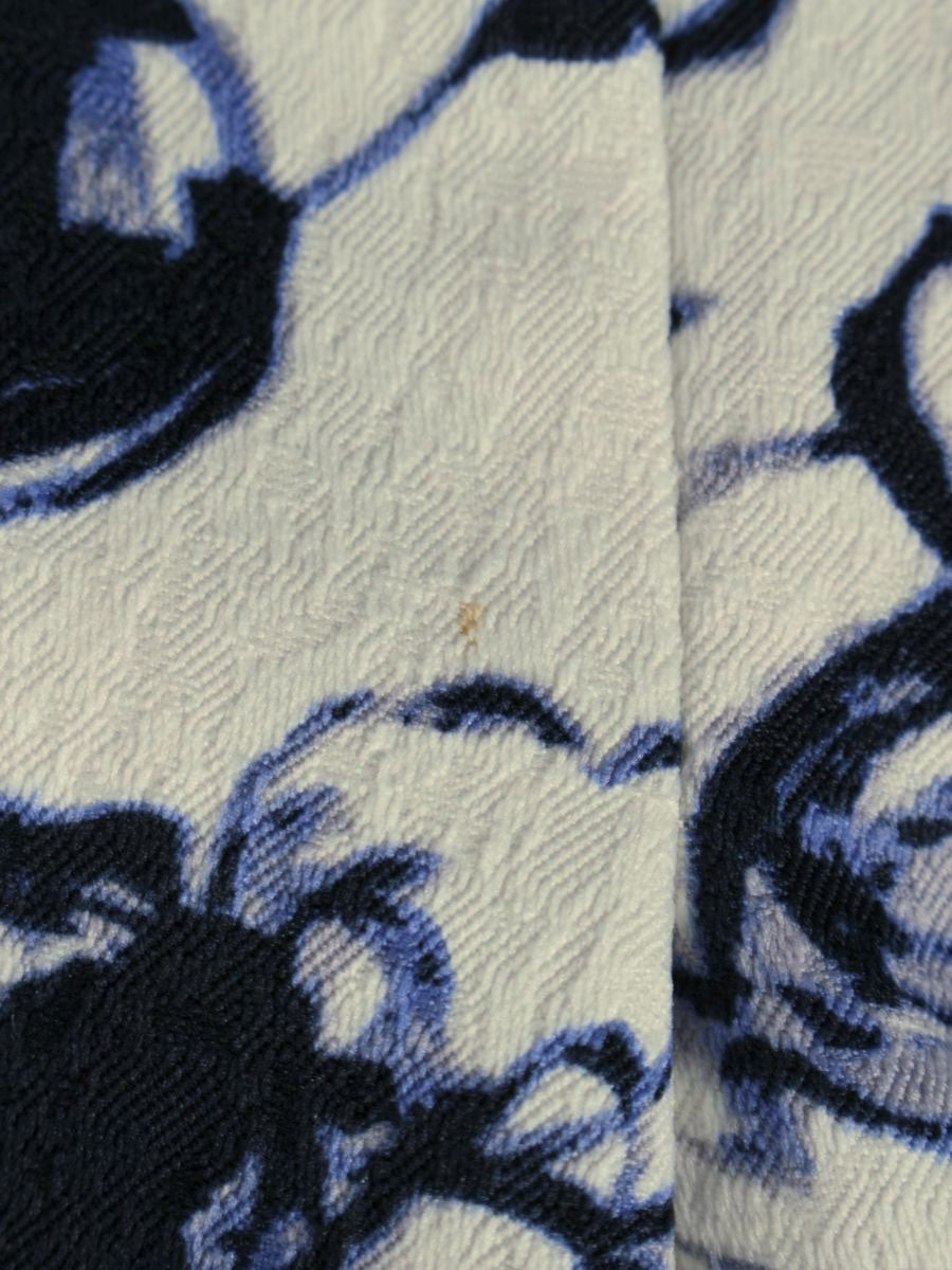 エムズグレイシー 117114 スカート 38 ブルー フラワーモチーフ　タック フレア ITG6VP2X9T1O