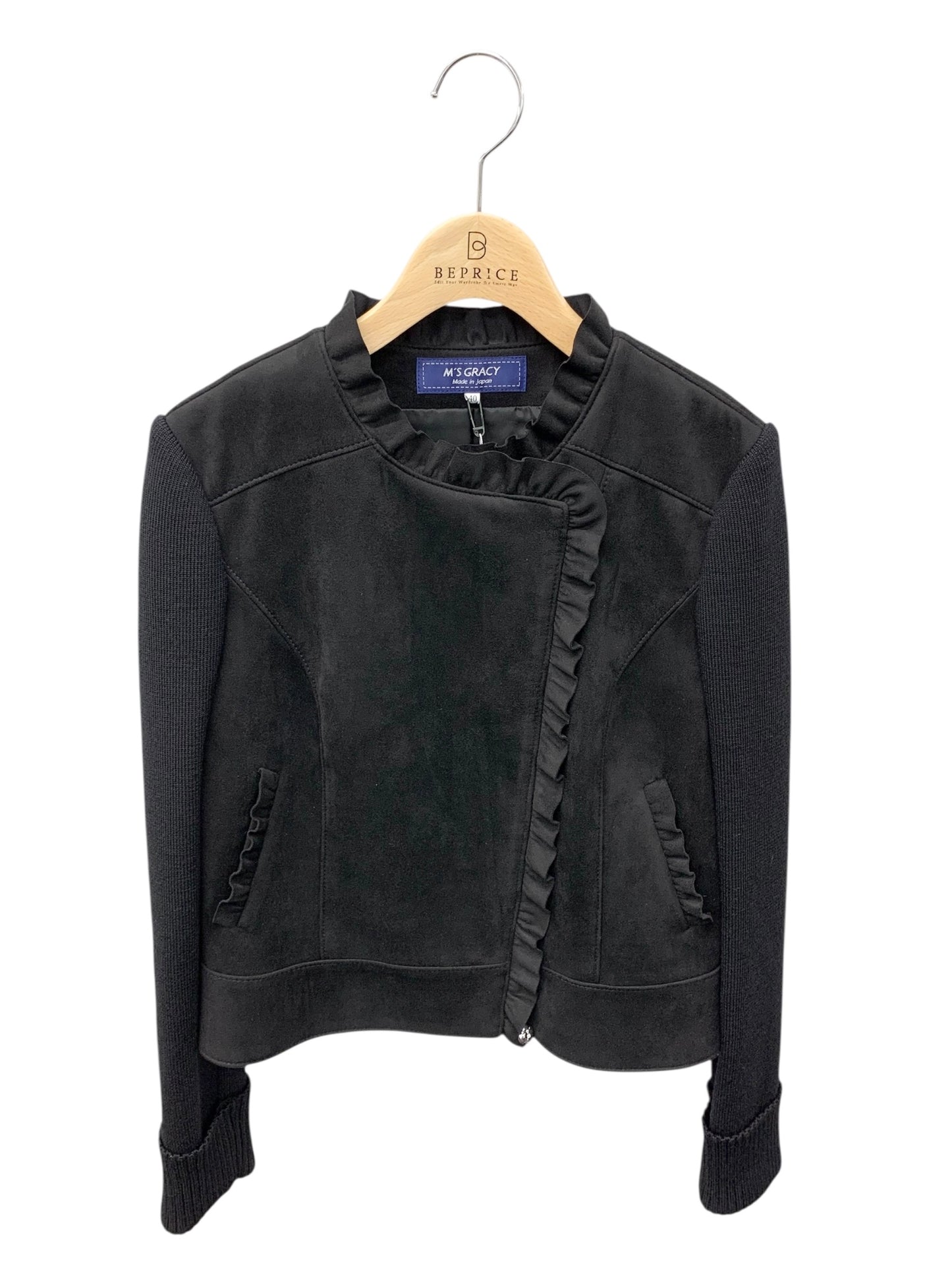 エムズグレイシー Suede Touch Jacket 814532 ジャケット 40 ブラック ITBLL6T4XTA4