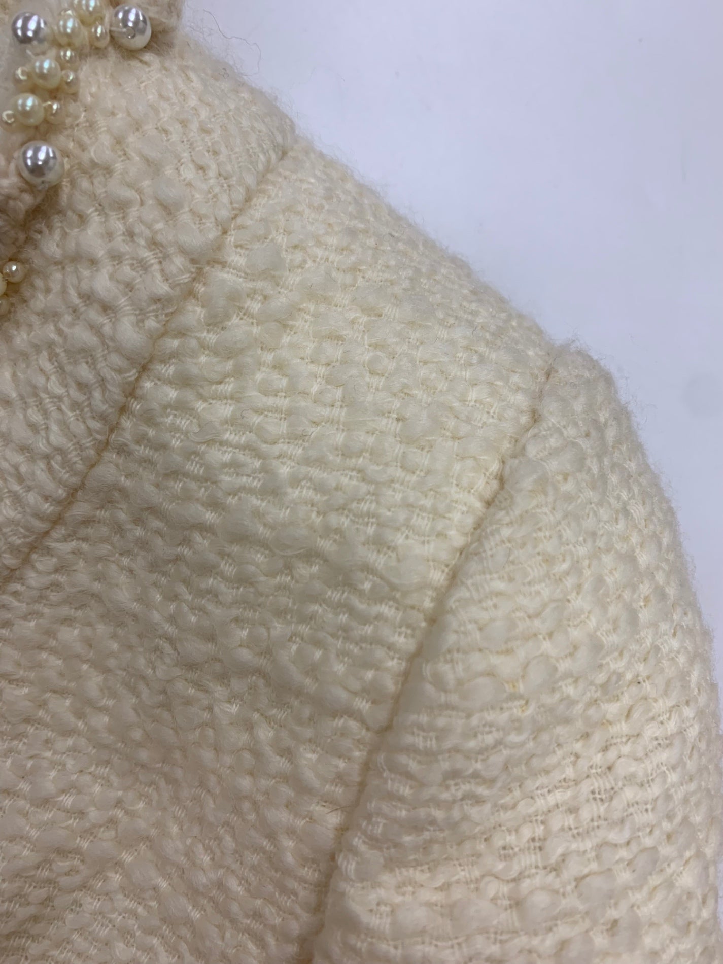 ルネ リミテッドエディション 6043550 ジャケット 36 アイボリー TISSUE ノーカラーツイード パール ITX410PHWV86