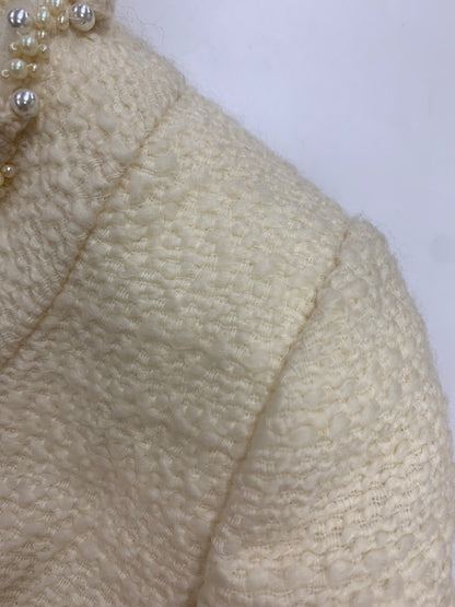 ルネ リミテッドエディション 6043550 ジャケット 36 アイボリー TISSUE ノーカラーツイード パール ITX410PHWV86