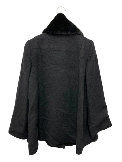 トゥービーシック W5B07-203-09 コート 40 ブラック ノーカラー アルパカ混 フェイクファー ITKXVW7SI79U 【SALE】