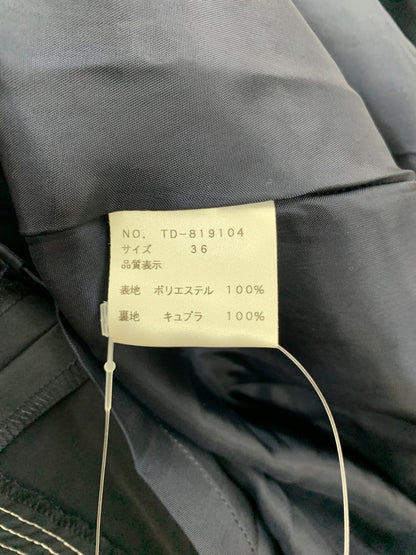 エムズグレイシー 819104 コート 40 ネイビー ステッチ フリル リボンベルト付き ITHIDSMRCPJM