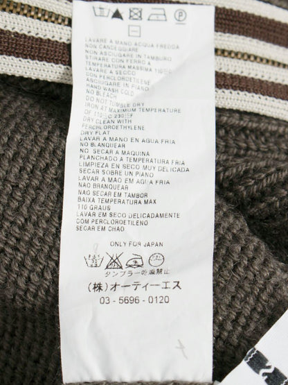 エスマックスマーラ ロングニットカーディガン S ブラウン ジップ 半袖 ITMJQHDNC5SU