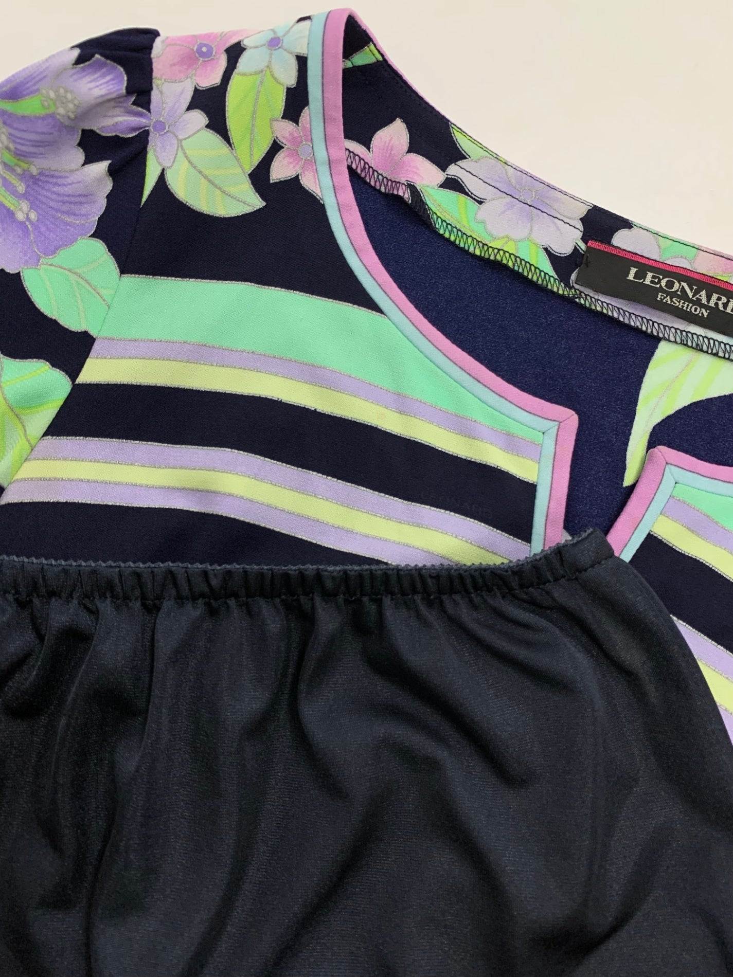 レオナールファッション 0170216 ワンピース 36 ネイビー サツキ アジサイ ITO0U5XJKLG9 【SALE】