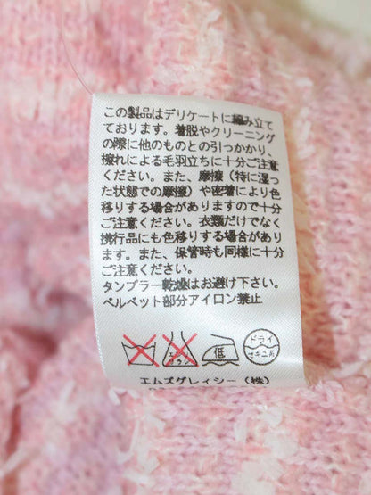 エムズグレイシー 528722 カーディガン 40 ピンク ニット ツィード ITEP8C2FNI2Y