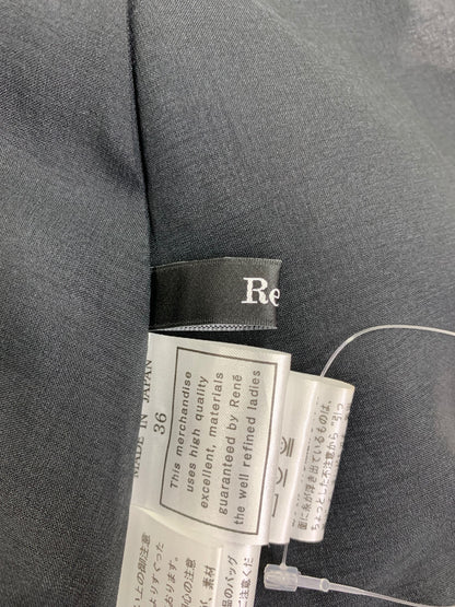 ルネ 5526020 ワンピース 36 ネイビー クルミボタン フリル IT9ZUUDLSZ3M