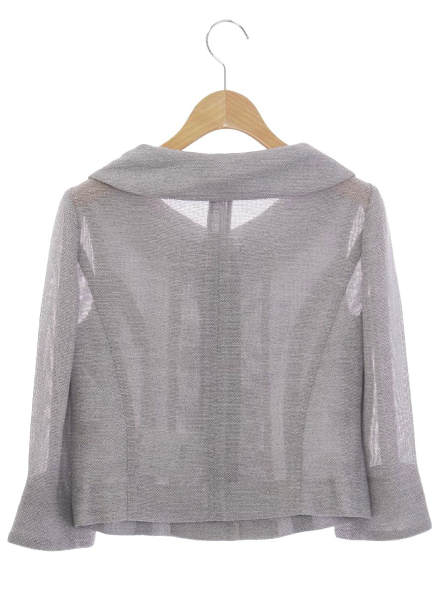 エムズグレイシー 814321 ジャケット 36 グレー お花ボタン メッシュ ITNABQ0KEGZK