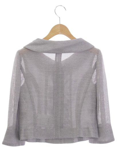 エムズグレイシー 814321 ジャケット 36 グレー お花ボタン メッシュ ITNABQ0KEGZK