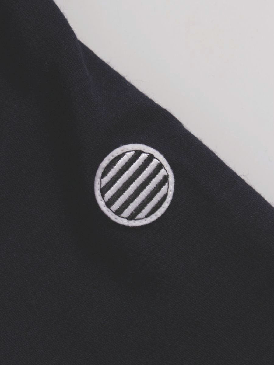 ボーダーズアットバルコニー BD2021-2B カットソー 38 ネイビー ウール ボートネック ロゴワッペン IT5XHWT7RN05