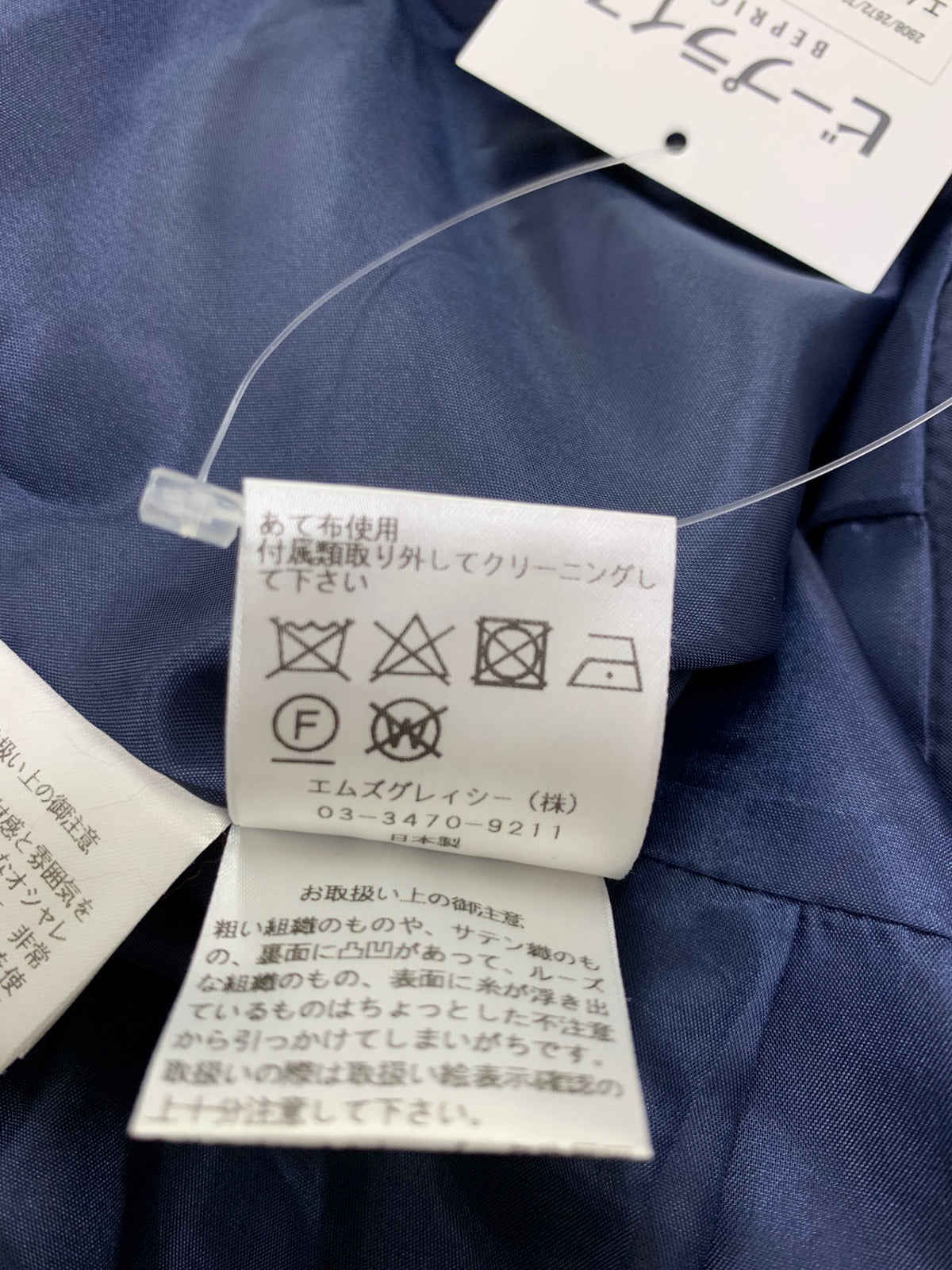 エムズグレイシー 411524 ワンピース 40 ネイビー ロー切り替えチェックドレス IT1ZKTXE7IIC