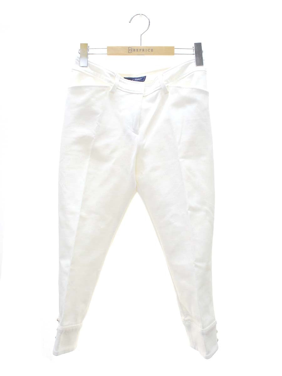 エムズグレイシー 626108 パンツ 40 アイボリー クロップド ビーズ IT27OBDWROO2