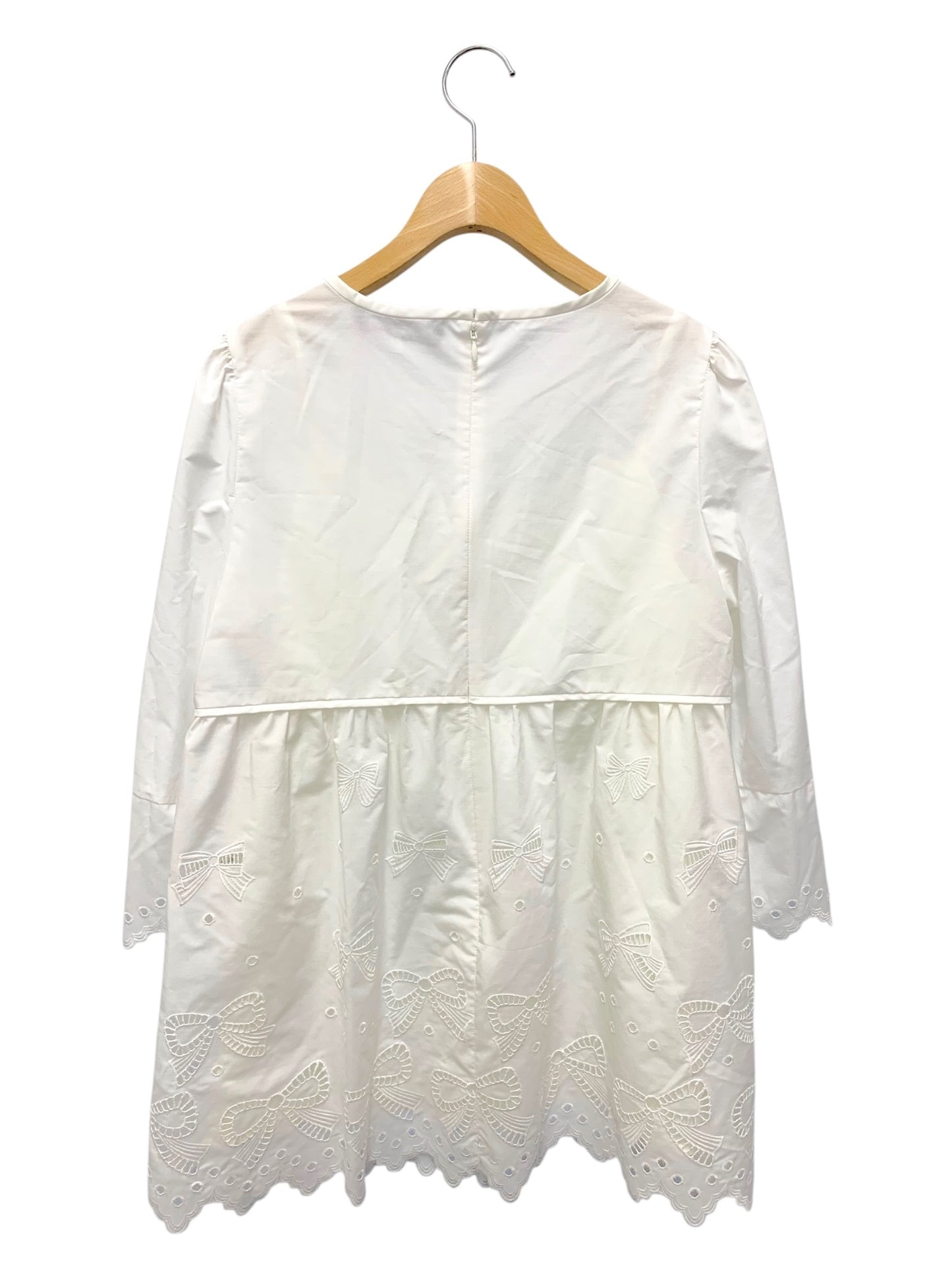 エムズグレイシー 110321 ブラウス 40 ホワイト リボンモチーフレースブラウス IT2V3WSEGVN1