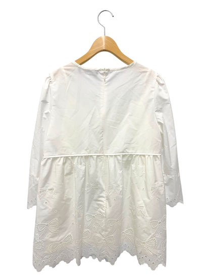 エムズグレイシー 110321 ブラウス 40 ホワイト リボンモチーフレースブラウス IT2V3WSEGVN1