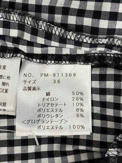 エムズグレイシー 911369 ワンピース 36 ブラック ギンガムチェック ティアード リボン ITGJ5T3JU3EA