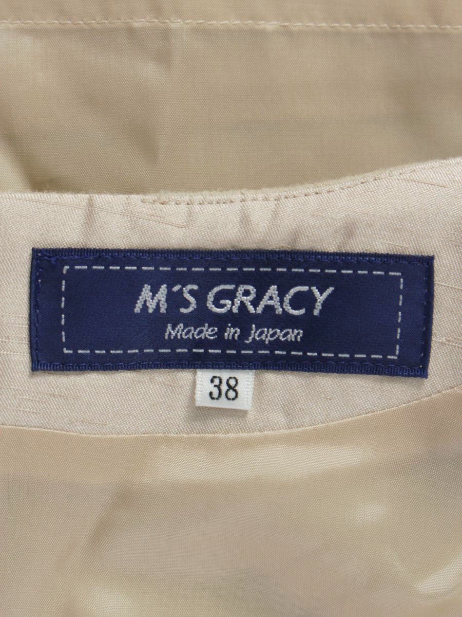 エムズグレイシー 011539 ワンピース 38 ベージュ ステッチ IT5VC9XRIF7G