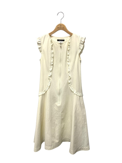 ルネ basic 5016400 ワンピース 34 アイボリー デニム調 フロントジップ フェイクパール IT8U1M4W8SJK 【SALE】