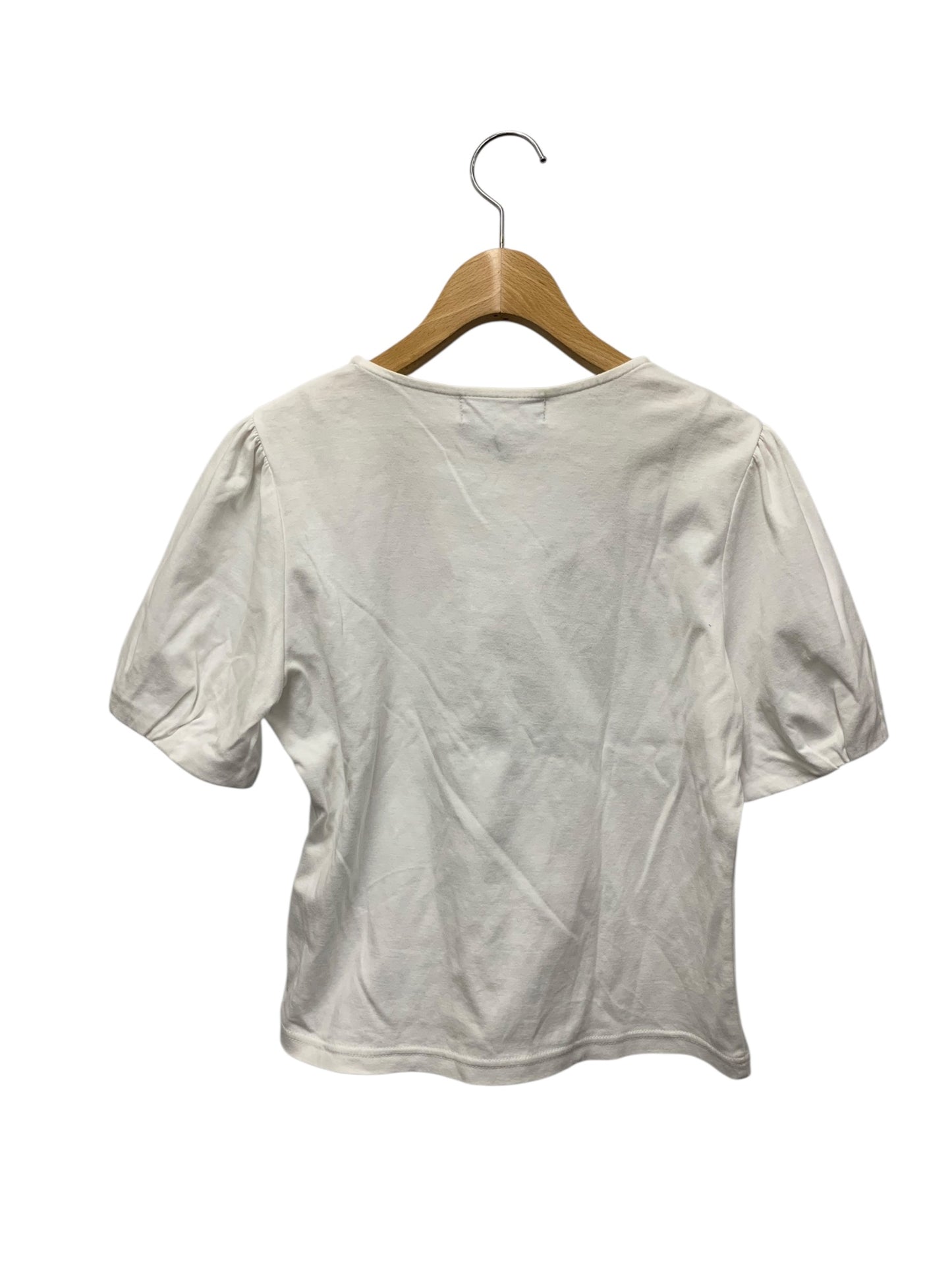 エムズグレイシー 515302 Tシャツ 38 ホワイト チュール使い プリント カットソー ITFVVFGCZTBK