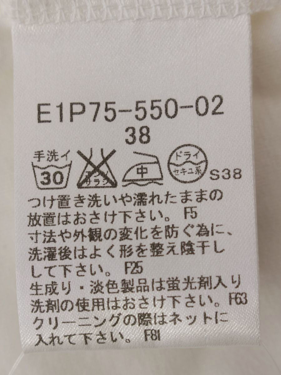 バーバリーブルーレーベル E1P75-550-02 カットソー 38 ホワイト ストレッチ ロゴ IT92214IR6AS