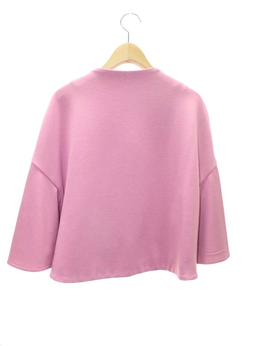 エムズグレイシー 314515 ノーカラージャケット 38 ピンク フリル フラワージップ ITP8W1QBPB40