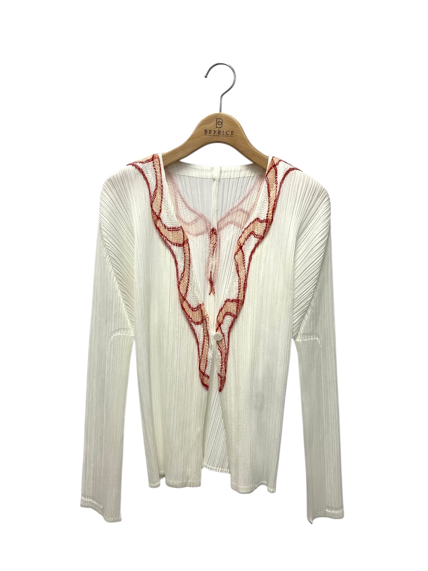 プリーツプリーズイッセイミヤケ PP-21-JO425 トップス 3 ホワイト 刺繍 プリーツ IT0PHQ4L6ZAJ