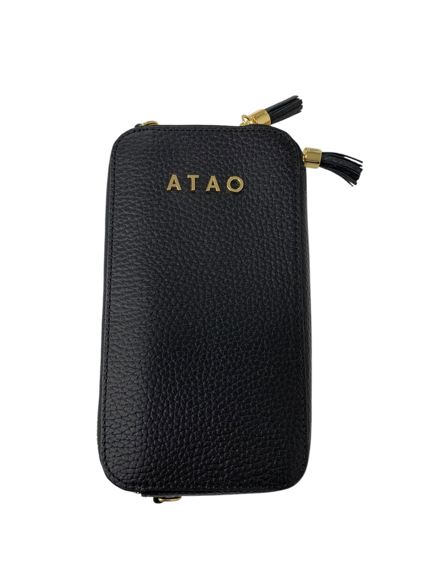 アタオ アミュレット・ケリー｜ATAO スマホショルダー ショルダーウォレット ブラック ゴールド金具 | 中古ブランド品・古着通販ビープライス