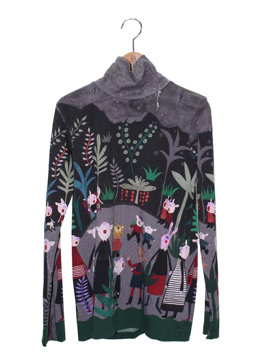 アルベロベロ 432410 カットソー F ブラック アニマルモチーフ 星空 ハイネック IT9X62YWOUYG