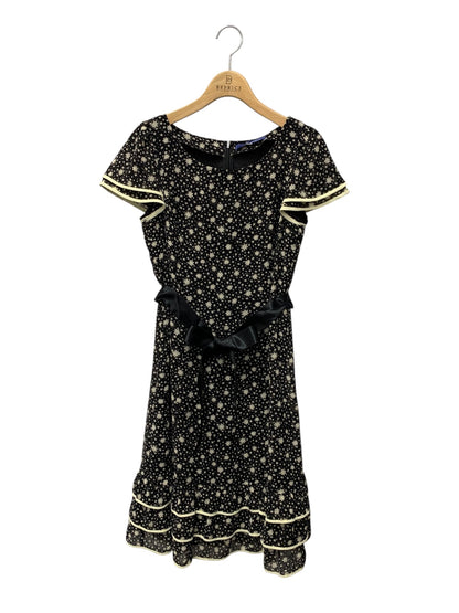 エムズグレイシー 821387 ワンピース 40 ブラック 花 リボン ITHAU5CXE47O