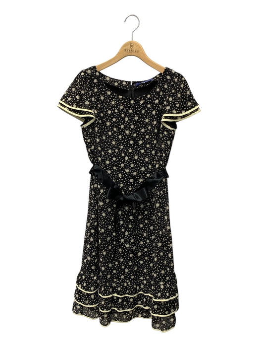 エムズグレイシー 821387 ワンピース 40 ブラック 花 リボン ITHAU5CXE47O