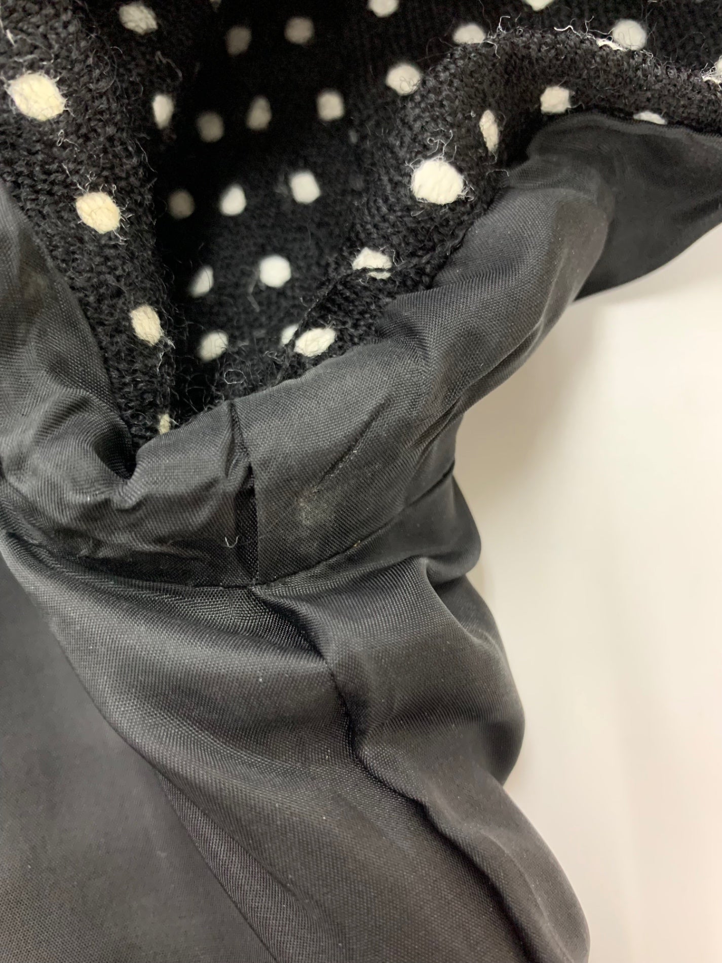 エムズグレイシー 321566 ワンピース 36 ブラック ウール混 ドット IT1LAK9SNA58