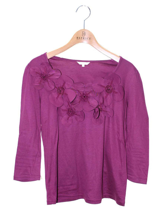 トゥービーシック W5P08-628-34 カットソー 2 パープル フラワーモチーフ IT2KJJLGKUJ0