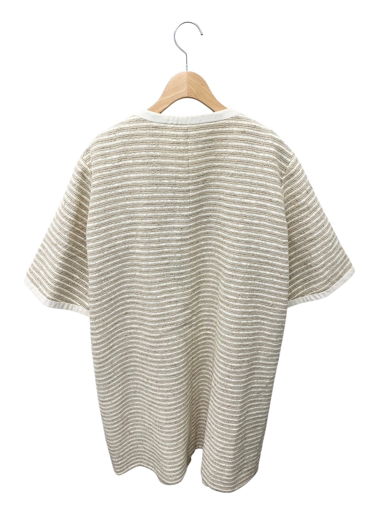 フォクシーブティック コート Mille Feuille 35302 40 ベージュ ツィード 合皮レザー ITDXVA9VYGAN