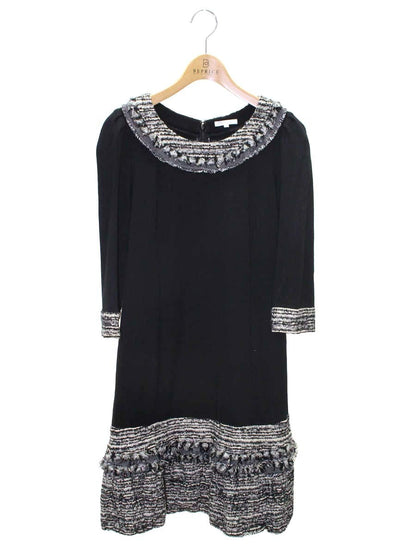 トゥービーシック W5M28-281-09 ワンピース 40 ブラック ツイード ティアード ITVV4AQ62ODM