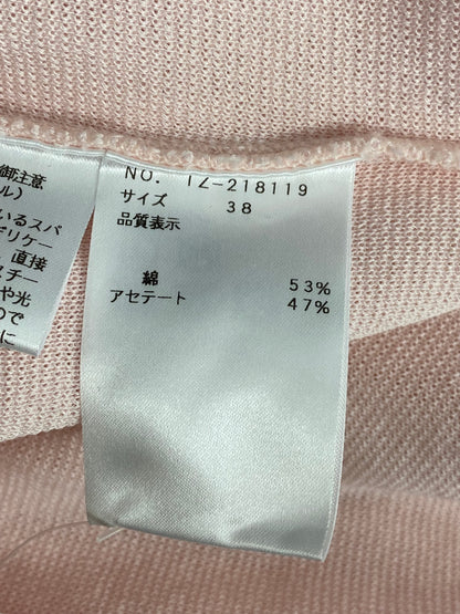 エムズグレイシー 218119 ニット 38 ピンク スパンコール フリルスタンドネック リボン ITL043KCNJ1K