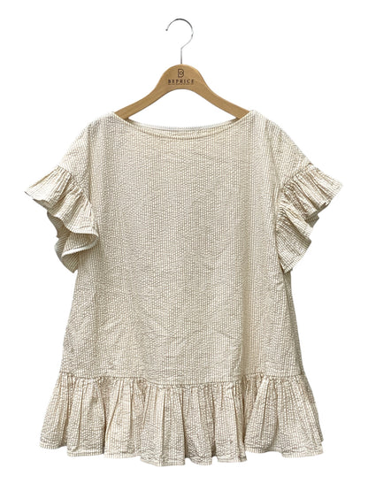 アディアム Hampton Top 44188 プルオーバー M ベージュ シアサッカー生地 オーガニックコットン ITQL4EHRVV0O
