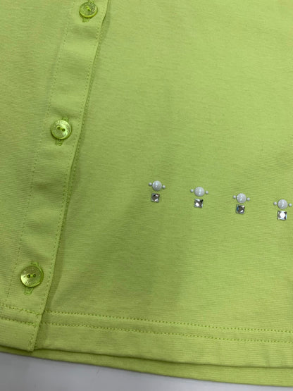 スタジオピッコーネ P959508 アンサンブル 40 ライトグリーン カーディガン カットソー ビジュー ストーン ITQ9PJD315UF