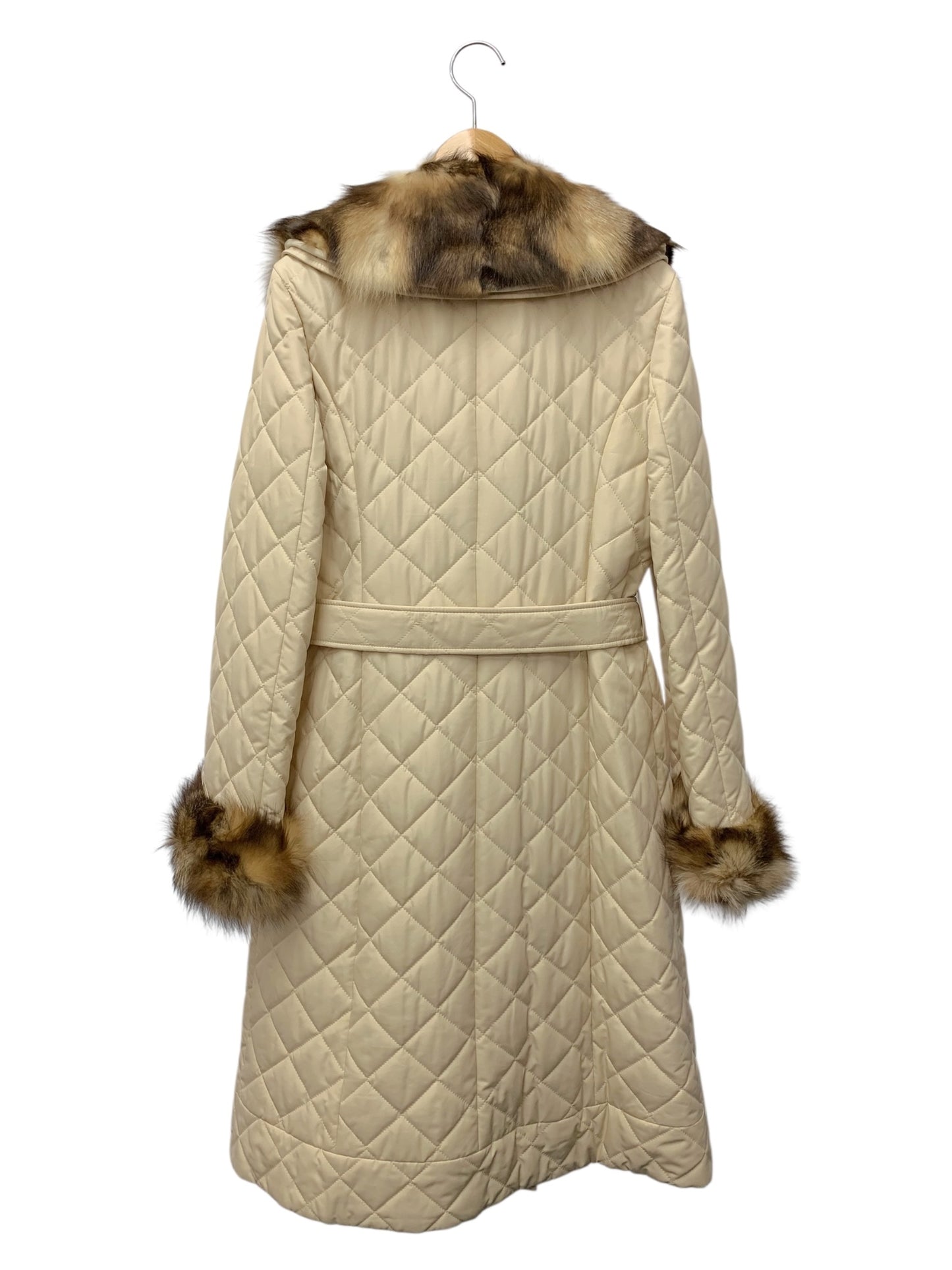 ハロッズ 17504091 キルティングコート 2 ベージュ フォックスファー ITDAXJ4ZZLVG