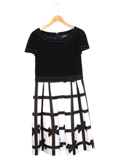 エムズグレイシー Ribbon Check Dress 811317 ワンピース 40 ブラック ITZMBQAQZRPY