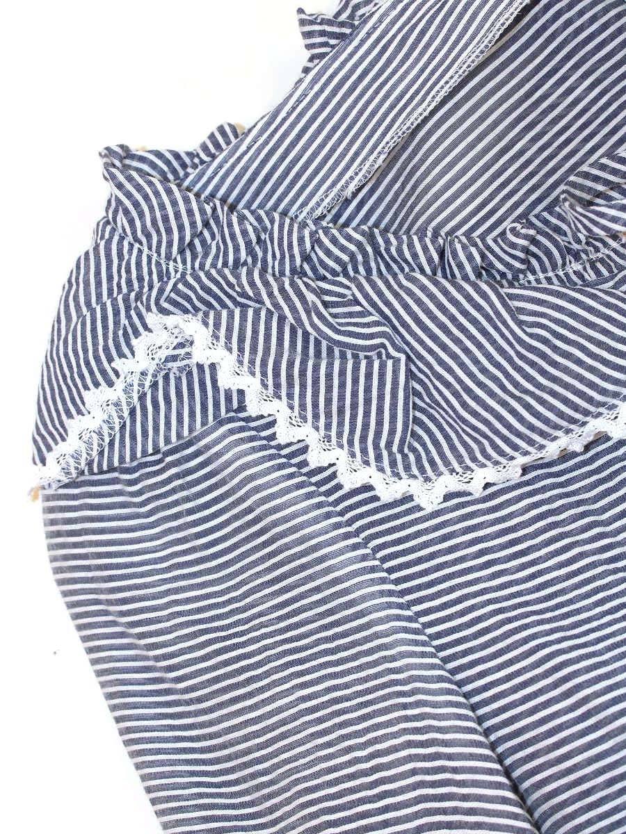 エムズグレイシー Frill Collar Blouse 910308 シャツ ブラウス 38 ブルー IT1M0X4DK37K