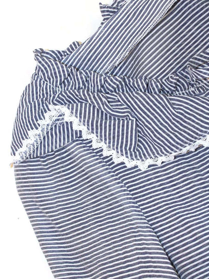 エムズグレイシー Frill Collar Blouse 910308 シャツ ブラウス 38 ブルー IT1M0X4DK37K