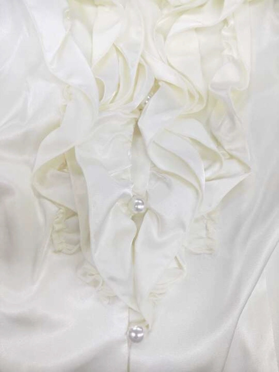 エムズグレイシー 520502 ブラウス 40 アイボリー シャツ フリル ITI64KKI6BU0