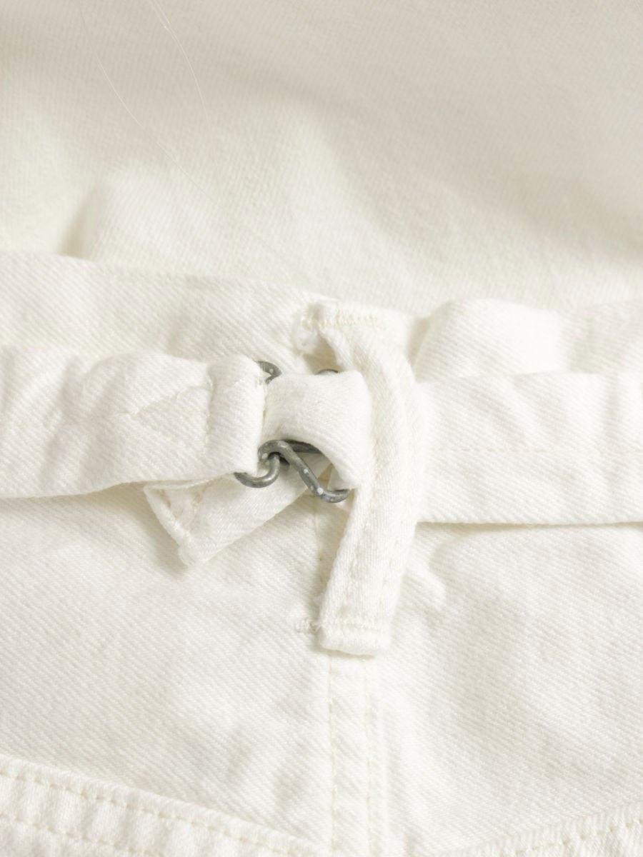 ダブルアールエル 41318 165/82A ホワイト デニムパンツ ストレート ロゴ 刺繍 ITP7EG5ZID6E