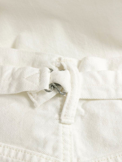 ダブルアールエル 41318 165/82A ホワイト デニムパンツ ストレート ロゴ 刺繍 ITP7EG5ZID6E