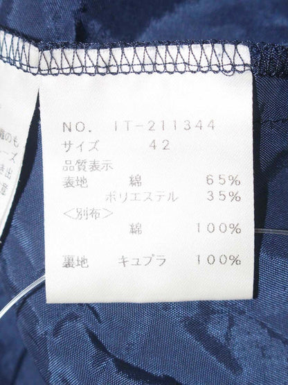 エムズグレイシー 211344 ワンピース 42 ネイビー コットン キュプラ ITGGUY36NEVS