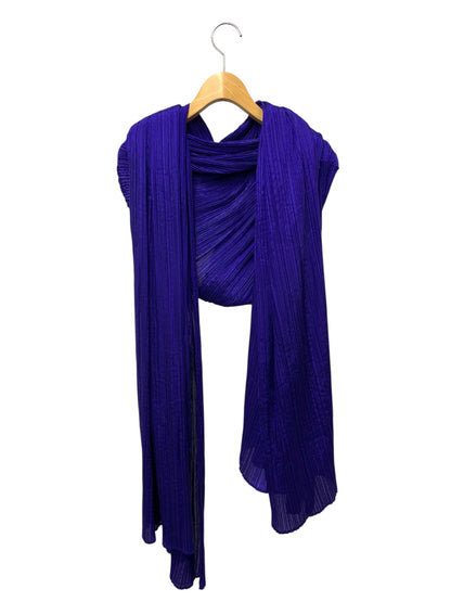 プリーツプリーズイッセイミヤケ PP64 ブルー プリーツ ワンピース ストール ITUFESH7YZ0G